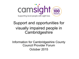 Camsight Presentation Provider Forum October 2015