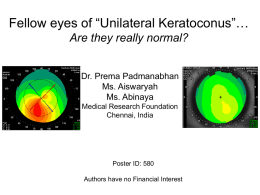 fellow eyes of unilateral keratoconus are they really normal? (580)