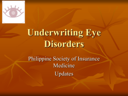 UW Eye Disorders - philippine society of insurance medicine