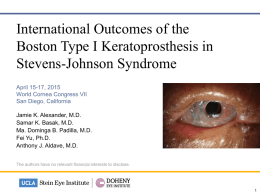 International Outcomes of the Boston Type I Keratoprosthesis in
