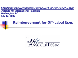 Reimbursement for Off-Label Uses