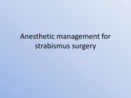 Anesthetic management for strabismus surgery