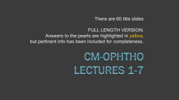 CM-Ophtholmology lectures 1-7