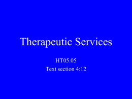 HT05.05 Therapeutic Services