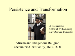 18th Century African and Native American Religions