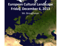 European Cultural Landscape Monday, December 17, 2012