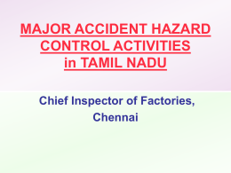 MAJOR ACCIDENT HAZARD CONTROL ACTIVITIES in TAMIL NADU