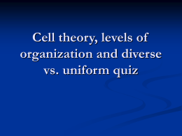Cell theory and levels of organization quiz