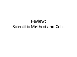 Review: Scientific Method & Cells