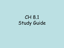 CH 8.1 Study Guide