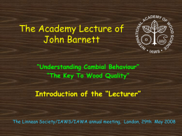The Academy Lecture of John Barnett