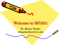 Welcome to BIO201