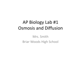 AP Biology Lab #1 Osmosis and Diffusion