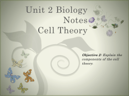 Unit 2 Biology Notes Cell Theory