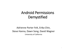Android permission demystified - CSE