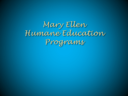 File - Mary Ellen Humane Education Programs
