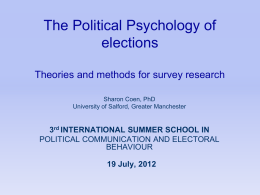 The Political Psychology of elections