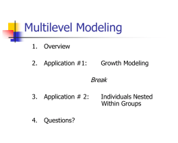 What is Multilevel or Hierarchical Linear Modeling?