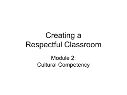 Creating a Respectful Classroom