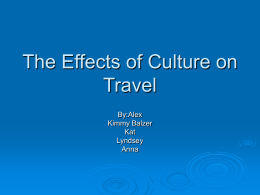 The Effects of Culture on Travel