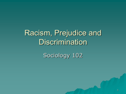 Racism, Prejudice and Discrimination