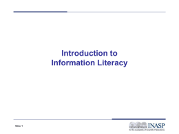 Presentation_Intro to Information Literacy