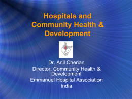 Changes and Challenges in Community Health & Development