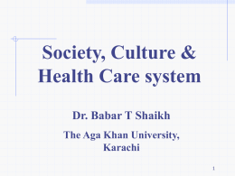Socity Culture and Health Care system I