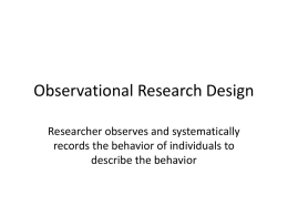Observational Research Design