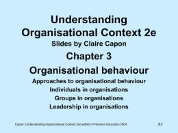 Understanding Organisational Context
