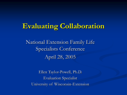 Evaluating Collaboration - University of Wisconsin