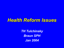 Health reform Issues