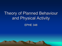 Theory of Planned Behaviour and Physical Activity