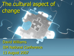 The cultural aspects of change