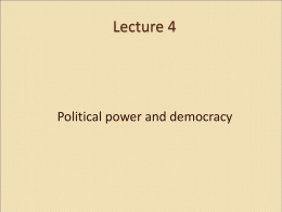Democracy: A Social Power Analysis