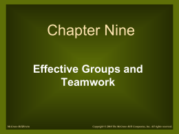 Effective Groups and Teamwork - NMHU International Business