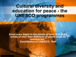 Cultural diversity and education for peace - the