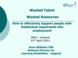 Wasted Talent Wasted Resources: How to effectively support people