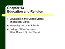 Chapter 13 Education and Religion