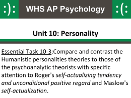 Humanistic Theories of Personality PowerPoint