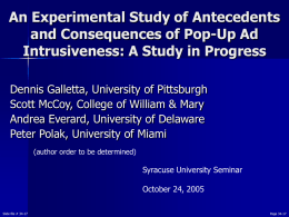 My presentation - University of Pittsburgh