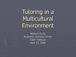 Tutoring in a Multicultural Environment