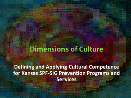 Dimensions of Culture Kansas SPF SIG