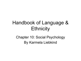 Handbook of Language & Ethnicity