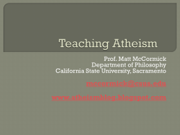 Teaching Atheism - Sacramento State