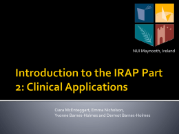 Introduction to the IRAP Part 2: Clinical Applications