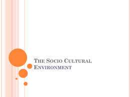 The Socio Cultural Environment