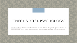 Unit 4: Social Psychology - Ms. Anderson