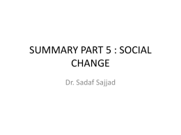 SUMMARY PART 5 : SOCIAL CHANGE