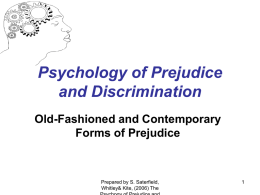 Old-Fashioned and Contemporary Forms of Prejudice